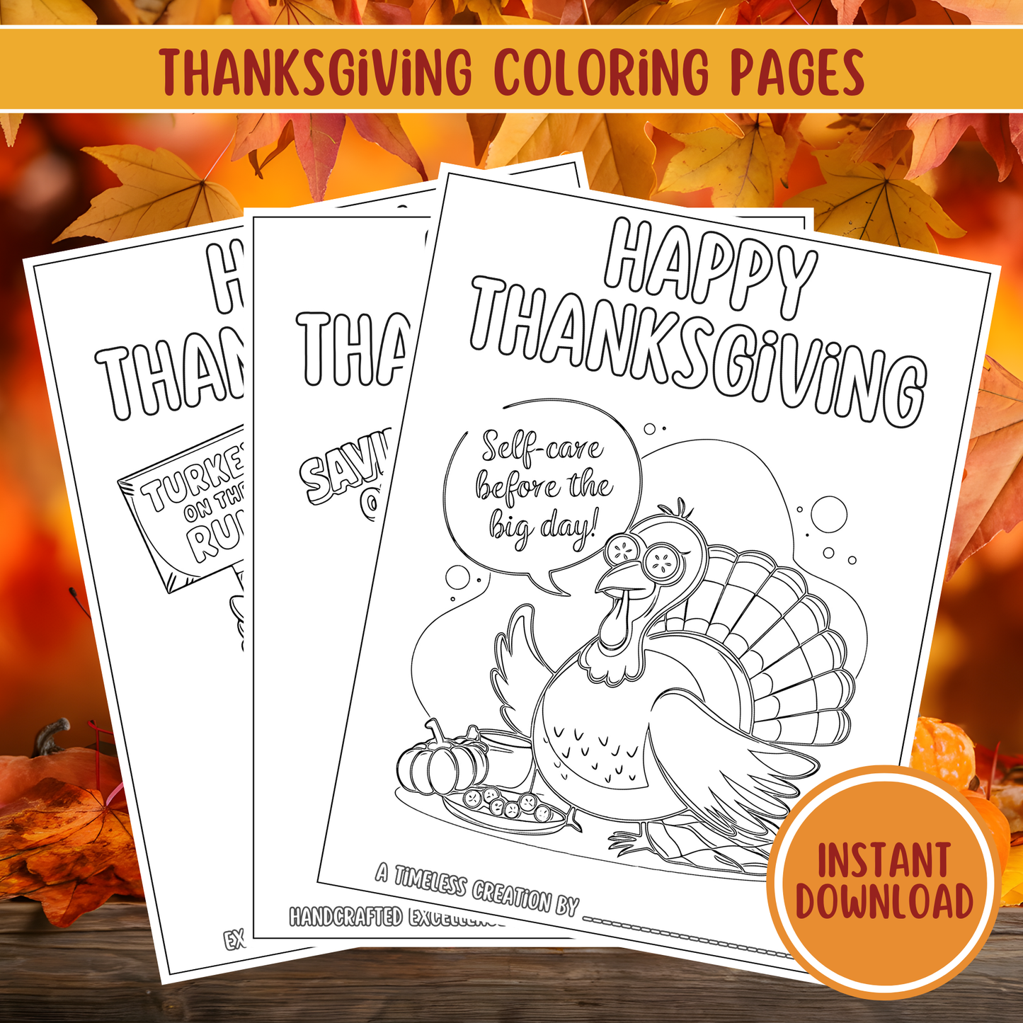 Thanksgiving Clip Art and Coloring Pages Bundle