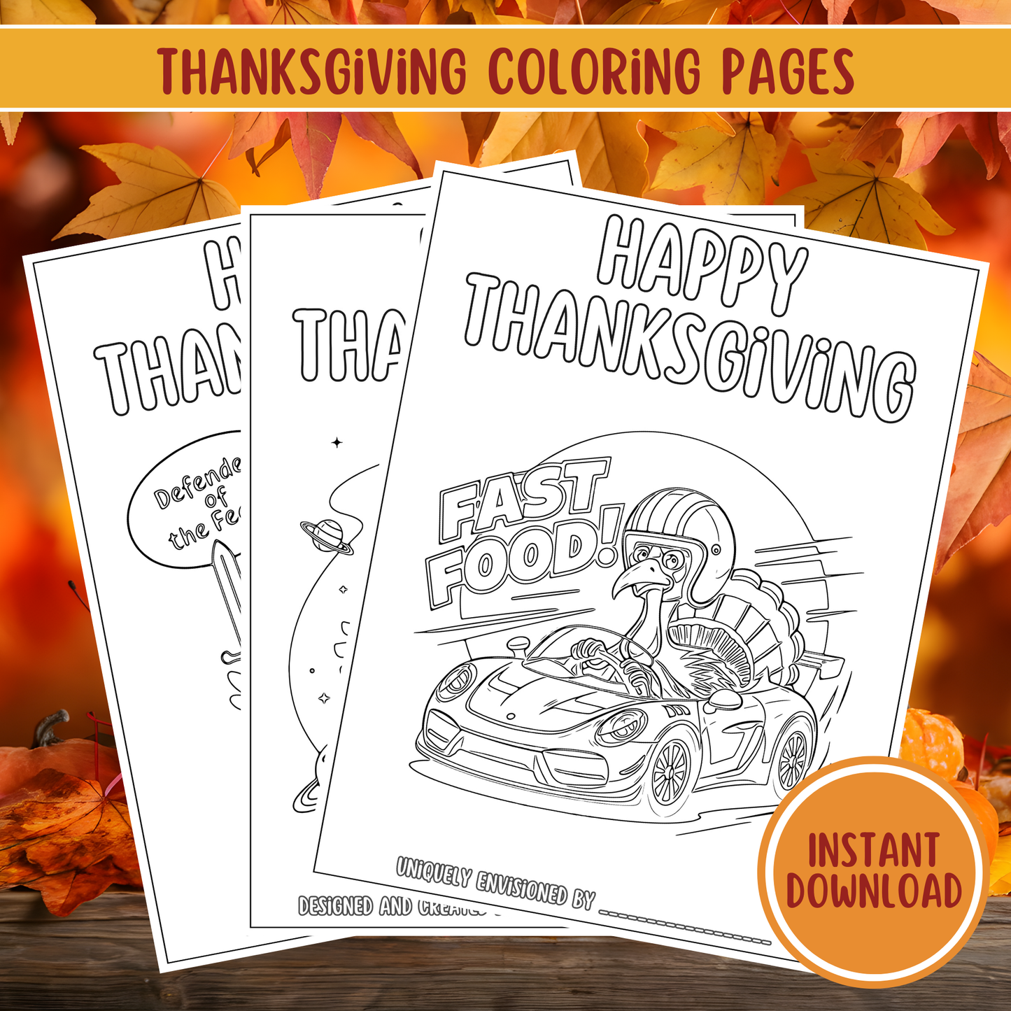 Thanksgiving Clip Art and Coloring Pages Bundle