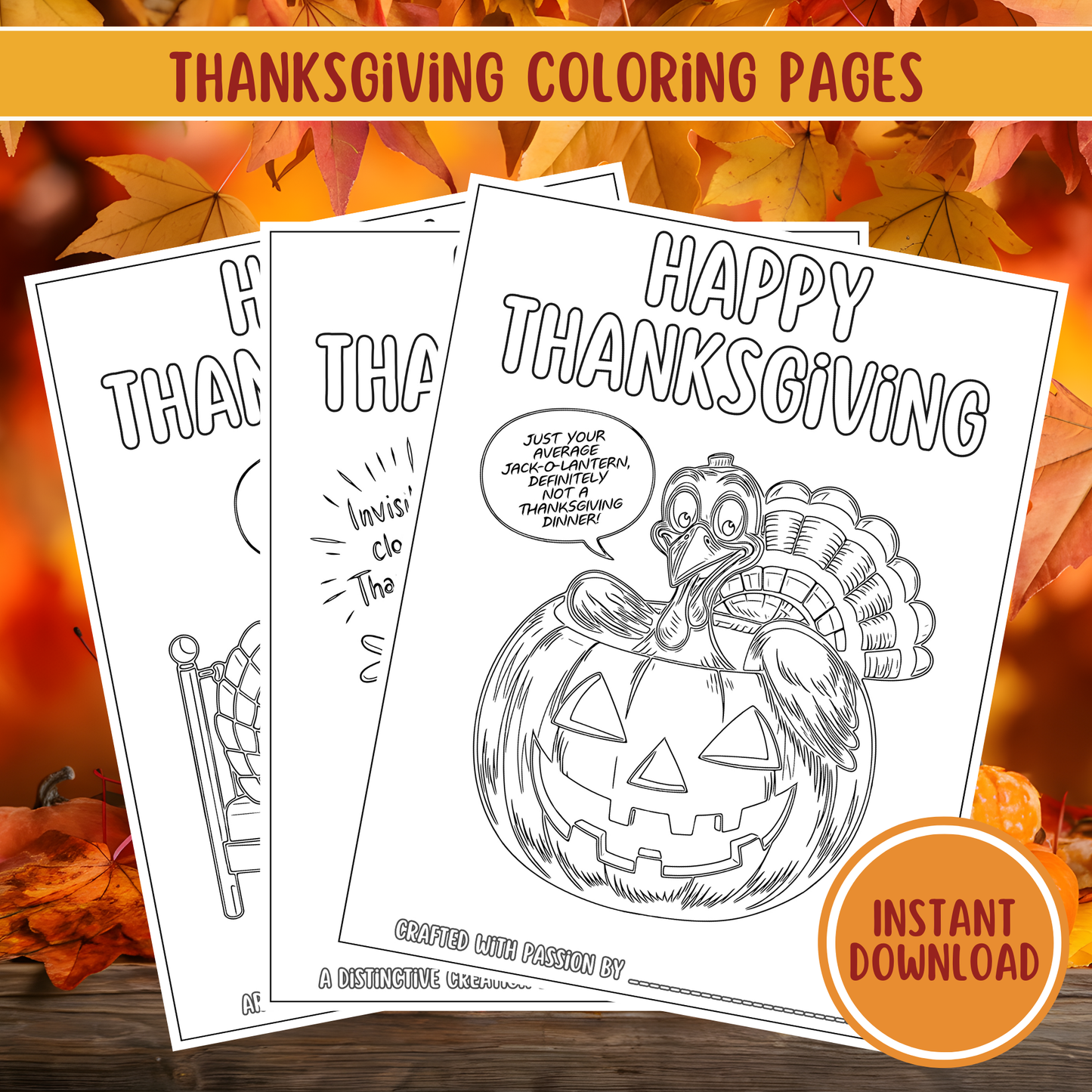 Thanksgiving Clip Art and Coloring Pages Bundle