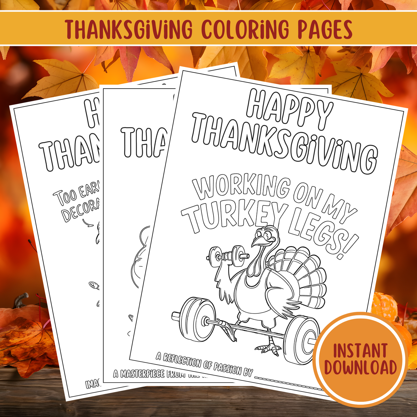 Thanksgiving Clip Art and Coloring Pages Bundle