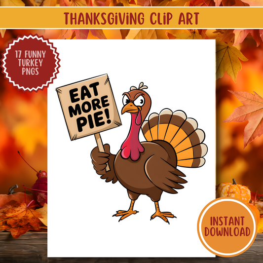 Thanksgiving Clip Art and Coloring Pages Bundle