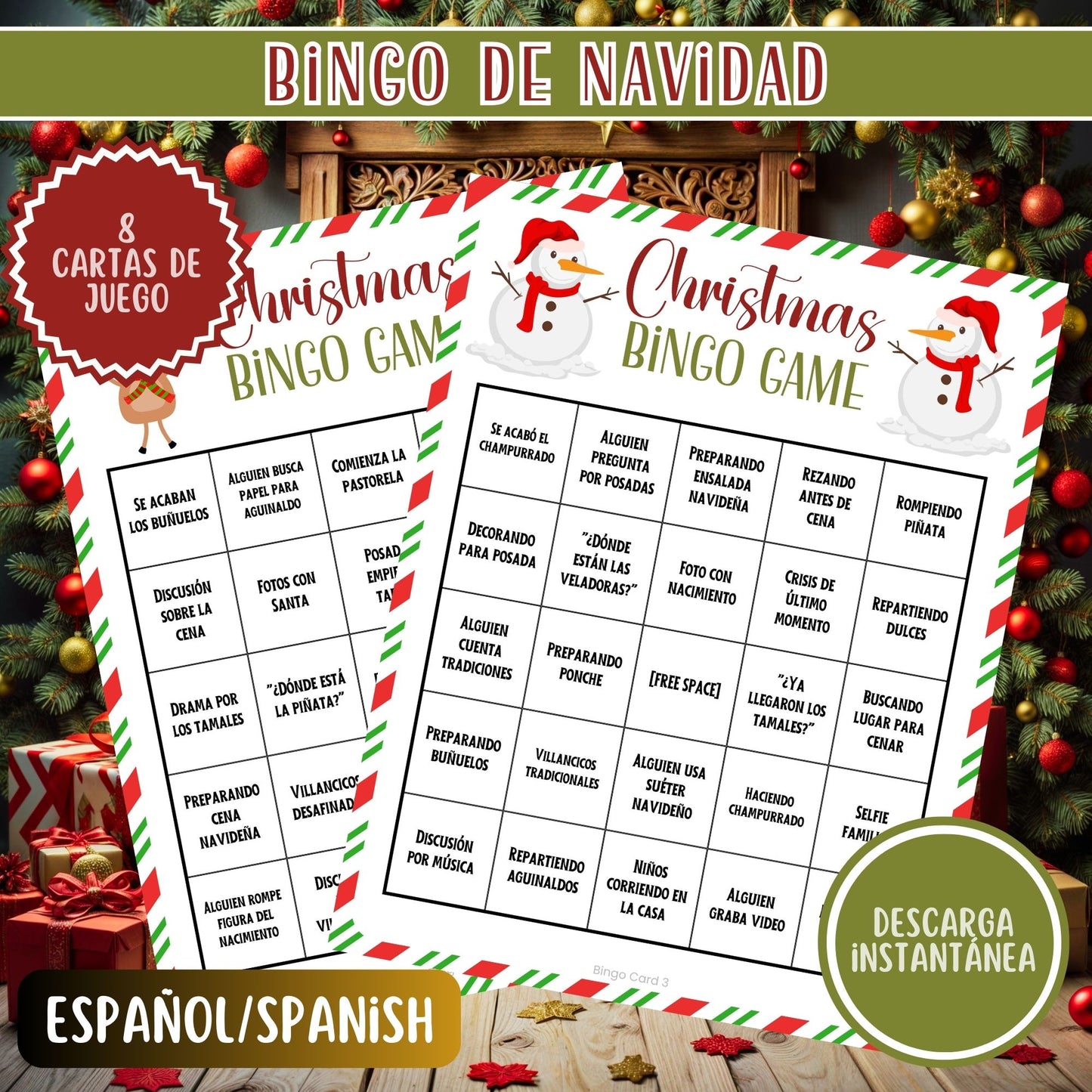 Juego de Bingo Navideño Divertido! | Juego para Fiestas Navideñas | Descarga Digital