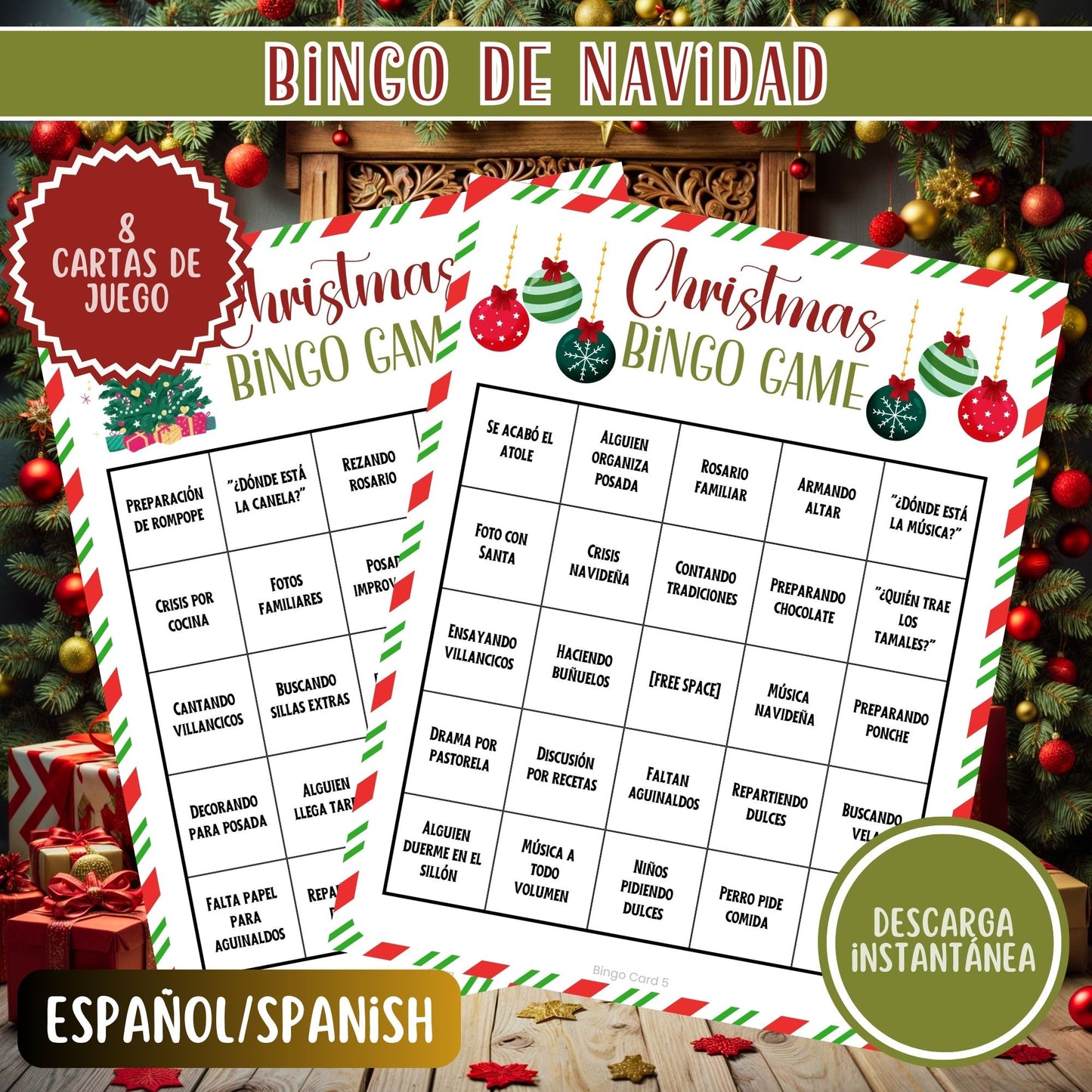 Juego de Bingo Navideño Divertido! | Juego para Fiestas Navideñas | Descarga Digital