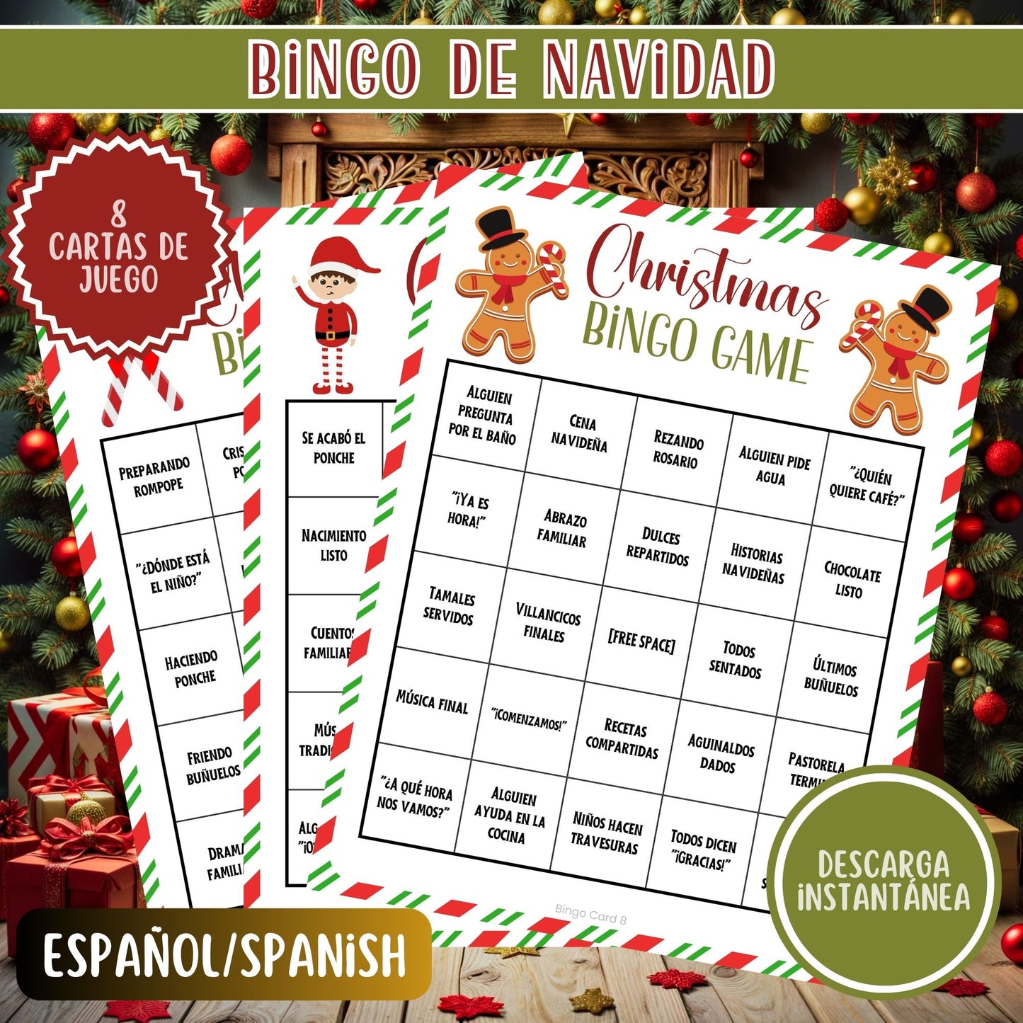 Juego de Bingo Navideño Divertido! | Juego para Fiestas Navideñas | Descarga Digital