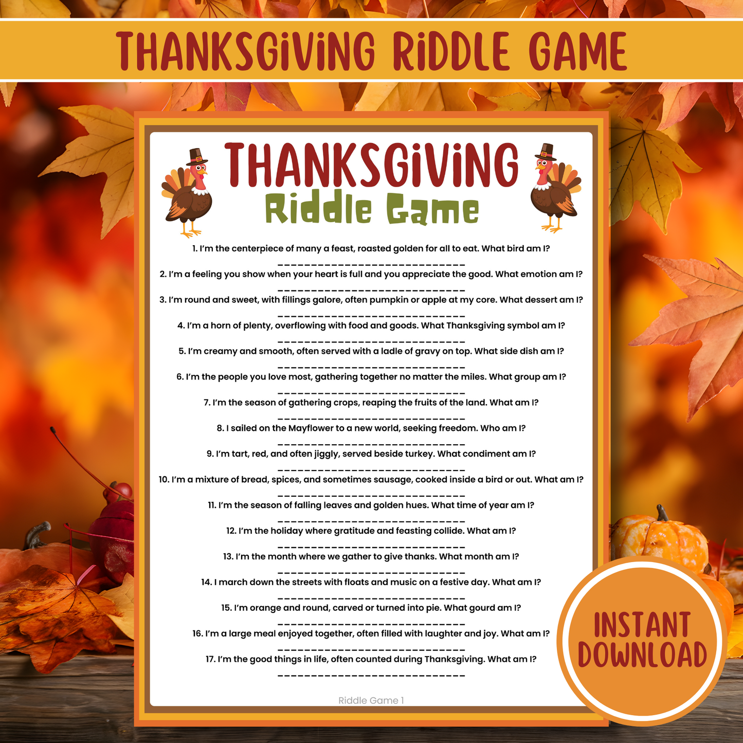 Thanksgiving Activity Bundle