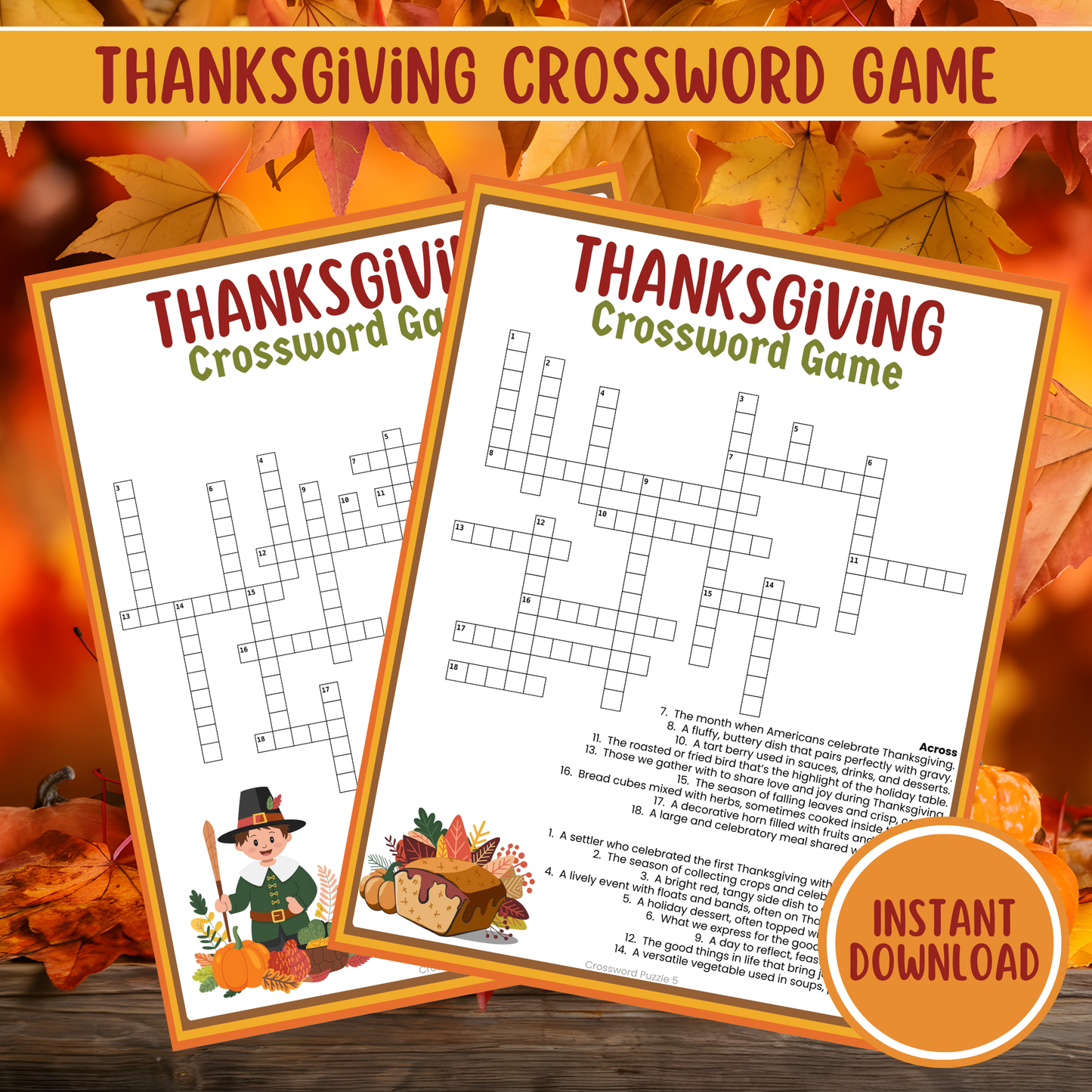 Thanksgiving Crossword Puzzle