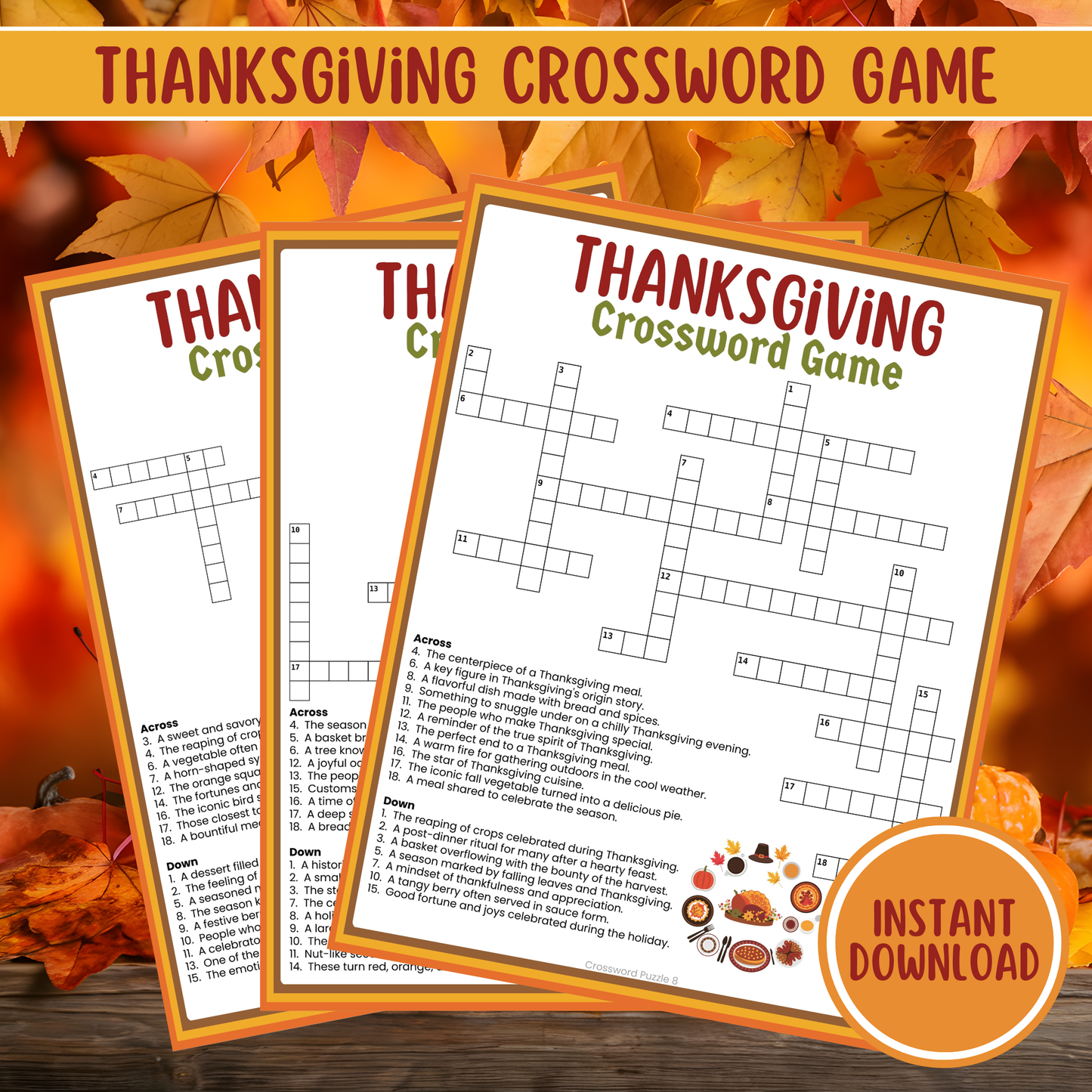 Thanksgiving Crossword Puzzle